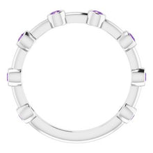 Load image into Gallery viewer, Aquamarine Bezel-Set Bar Ring