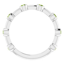 Load image into Gallery viewer, Aquamarine Bezel-Set Bar Ring