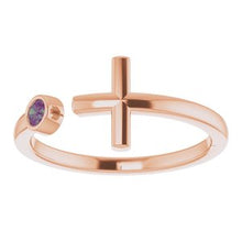 Load image into Gallery viewer, .06 CTW Diamond Negative Space Cross Ring