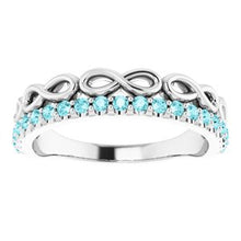 Load image into Gallery viewer, Blue Sapphire Infinity-Inspired Stackable Ring