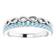 Load image into Gallery viewer, Blue Sapphire Infinity-Inspired Stackable Ring