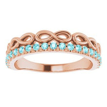 Load image into Gallery viewer, Blue Sapphire Infinity-Inspired Stackable Ring
