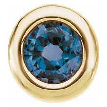 Load image into Gallery viewer, 4 mm Round Imitation Blue Zircon Birthstone Slide Pendant