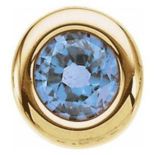 Load image into Gallery viewer, 4 mm Round Imitation Blue Zircon Birthstone Slide Pendant