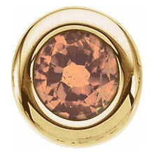 Load image into Gallery viewer, 4 mm Round Imitation Blue Zircon Birthstone Slide Pendant