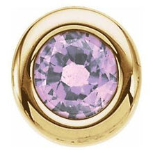 Load image into Gallery viewer, 4 mm Round Imitation Blue Zircon Birthstone Slide Pendant