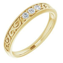 Load image into Gallery viewer, 3/4 CTW Diamond Three-Stone Scroll Ring