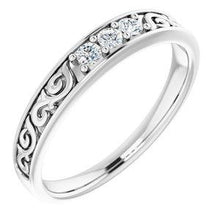 Load image into Gallery viewer, 3/4 CTW Diamond Three-Stone Scroll Ring