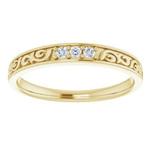 Load image into Gallery viewer, 3/4 CTW Diamond Three-Stone Scroll Ring