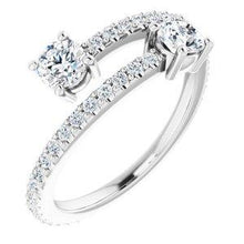 Load image into Gallery viewer, 7/8 CTW Diamond Two-Stone Ring