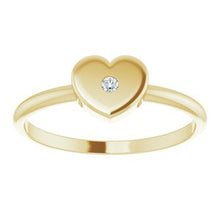 Load image into Gallery viewer, .01 CT Diamond Solitaire Heart Youth Ring