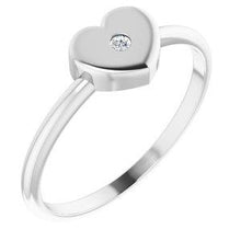 Load image into Gallery viewer, .01 CT Diamond Solitaire Heart Youth Ring