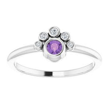 Load image into Gallery viewer, Chatham® Lab-Created Alexandrite & .04 CTW Diamond Ring