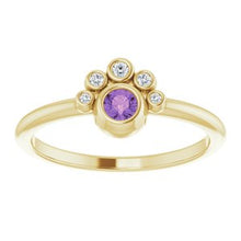 Load image into Gallery viewer, Chatham® Lab-Created Alexandrite & .04 CTW Diamond Ring