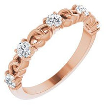 Load image into Gallery viewer, 1/2 CTW Diamond Stackable Link Ring