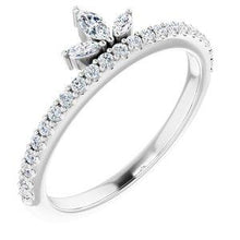 Load image into Gallery viewer, 1/3 CTW Diamond Stackable Crown Ring