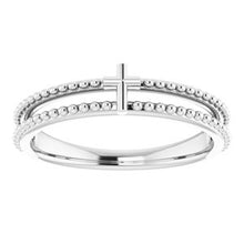 Load image into Gallery viewer, Milgrain Stackable Cross Ring