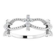 Load image into Gallery viewer, .08 CTW Diamond Stackable Cross Ring