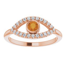 Load image into Gallery viewer, Blue Sapphire Sapphire Evil Eye Ring