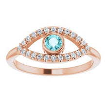 Load image into Gallery viewer, Blue Sapphire Sapphire Evil Eye Ring