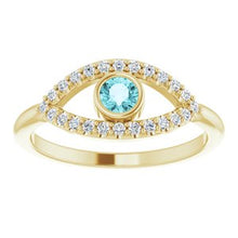 Load image into Gallery viewer, Blue Sapphire Sapphire Evil Eye Ring