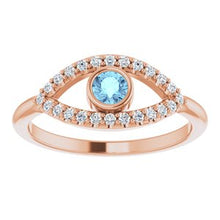 Load image into Gallery viewer, Blue Sapphire Sapphire Evil Eye Ring