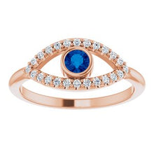Load image into Gallery viewer, Blue Sapphire Sapphire Evil Eye Ring
