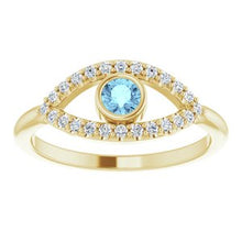 Load image into Gallery viewer, Blue Sapphire Sapphire Evil Eye Ring