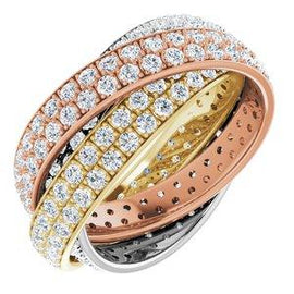 14K Tri-Color 3 1/3 CTW Diamond Eternity Band