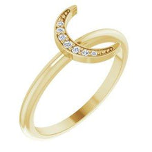 Load image into Gallery viewer, .04 CTW Diamond Stackable Crescent Ring
