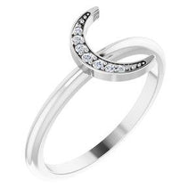 Load image into Gallery viewer, .04 CTW Diamond Stackable Crescent Ring