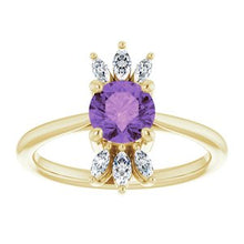 Load image into Gallery viewer, Chatham® Lab-Created Blue Sapphire & 1/4 CTW Diamond Ring