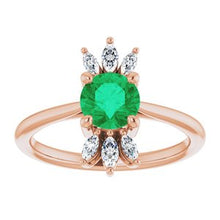 Load image into Gallery viewer, Chatham® Lab-Created Blue Sapphire & 1/4 CTW Diamond Ring