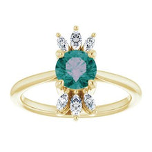 Load image into Gallery viewer, Chatham® Lab-Created Blue Sapphire & 1/4 CTW Diamond Ring