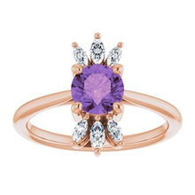 Load image into Gallery viewer, Chatham® Lab-Created Blue Sapphire & 1/4 CTW Diamond Ring