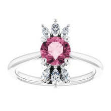 Load image into Gallery viewer, Chatham® Lab-Created Blue Sapphire & 1/4 CTW Diamond Ring