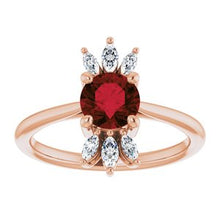 Load image into Gallery viewer, Chatham® Lab-Created Blue Sapphire & 1/4 CTW Diamond Ring