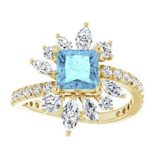 Load image into Gallery viewer, Aquamarine & 1 1/6 CTW Diamond Ring