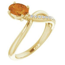 Load image into Gallery viewer, Citrine & 1/10 CTW Diamond Ring