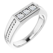 Load image into Gallery viewer, 2 mm Round 1/10 CTW Diamond Men's Ring