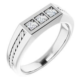2 mm Round 1/10 CTW Diamond Men's Ring