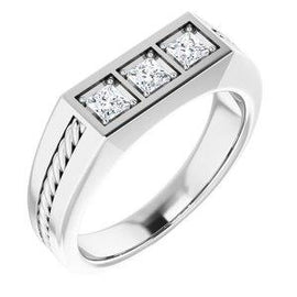 2 mm Round 1/10 CTW Diamond Men's Ring