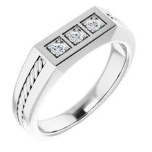 Load image into Gallery viewer, 2 mm Round 1/10 CTW Diamond Men's Ring