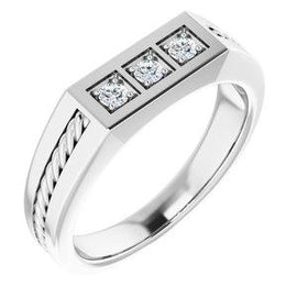 2 mm Round 1/10 CTW Diamond Men's Ring