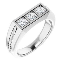 Load image into Gallery viewer, 2 mm Round 1/10 CTW Diamond Men's Ring