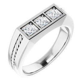 2 mm Round 1/10 CTW Diamond Men's Ring