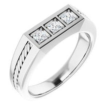 Load image into Gallery viewer, 2 mm Round 1/10 CTW Diamond Men's Ring
