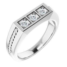 Load image into Gallery viewer, 2 mm Round 1/10 CTW Diamond Men's Ring