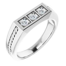 Load image into Gallery viewer, 2 mm Round 1/10 CTW Diamond Men's Ring