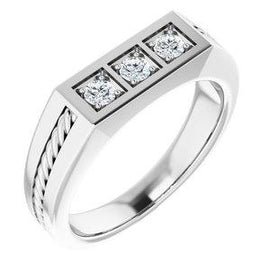 2 mm Round 1/10 CTW Diamond Men's Ring